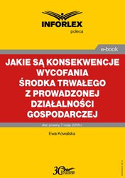 : Jakie są konsekwencje wycofania środka trwałego z prowadzonej działalności gospodarczej - ebook